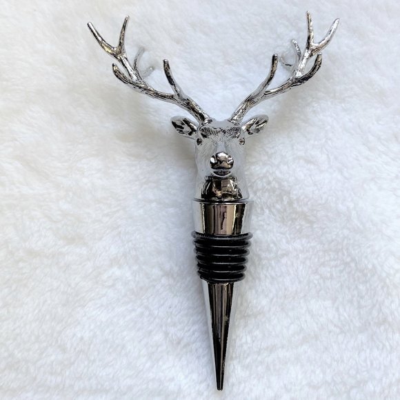 NWOT Bottle Stopper - Silver Colored 12-Point Buck Deer - Picture 8 of 9
